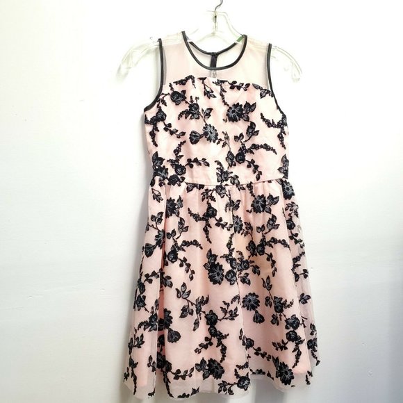 Girls size 14 Pink black sleeveless dress
